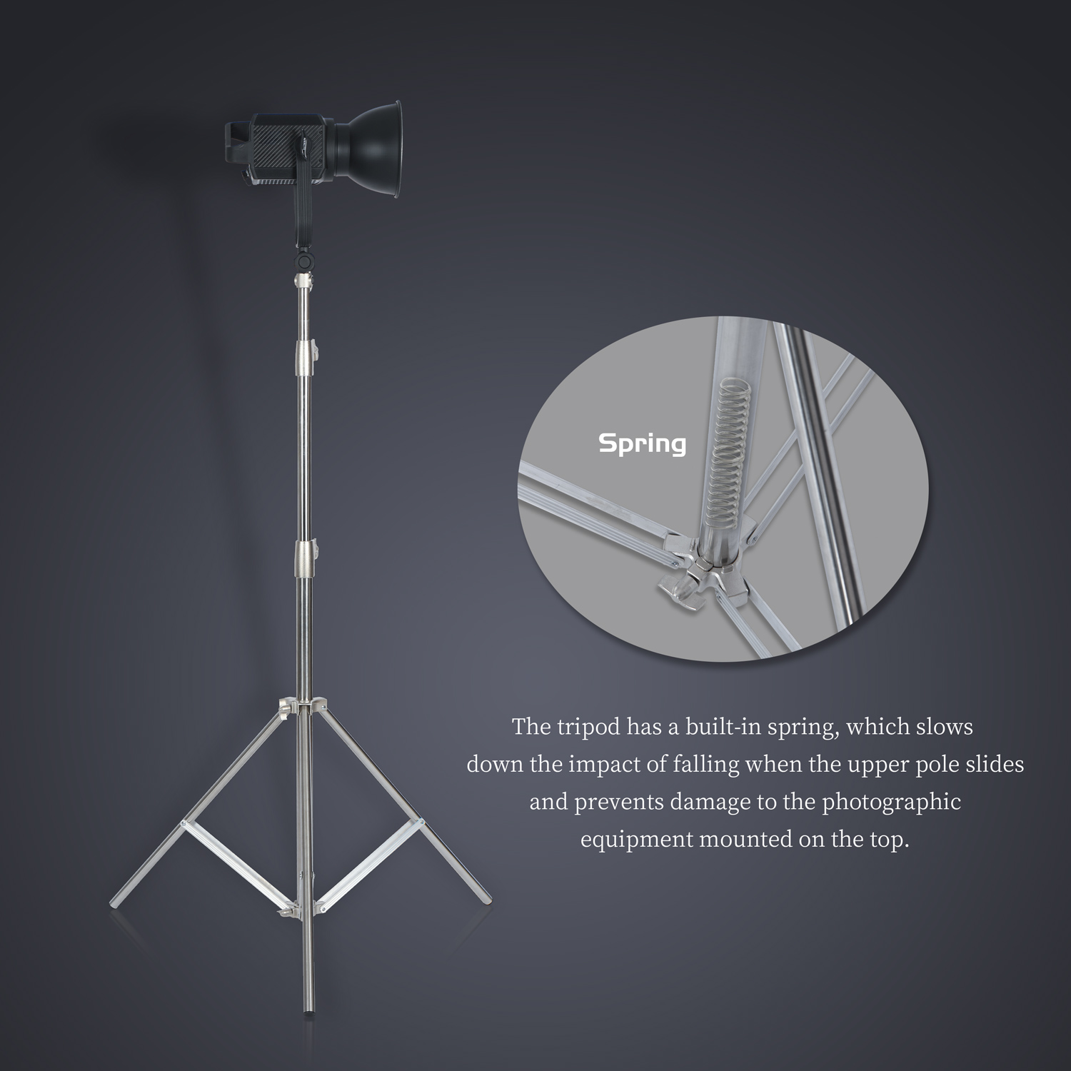 SH 2.8M Stainless Steel Light  - Photography Lighting Material ulasan dan harga