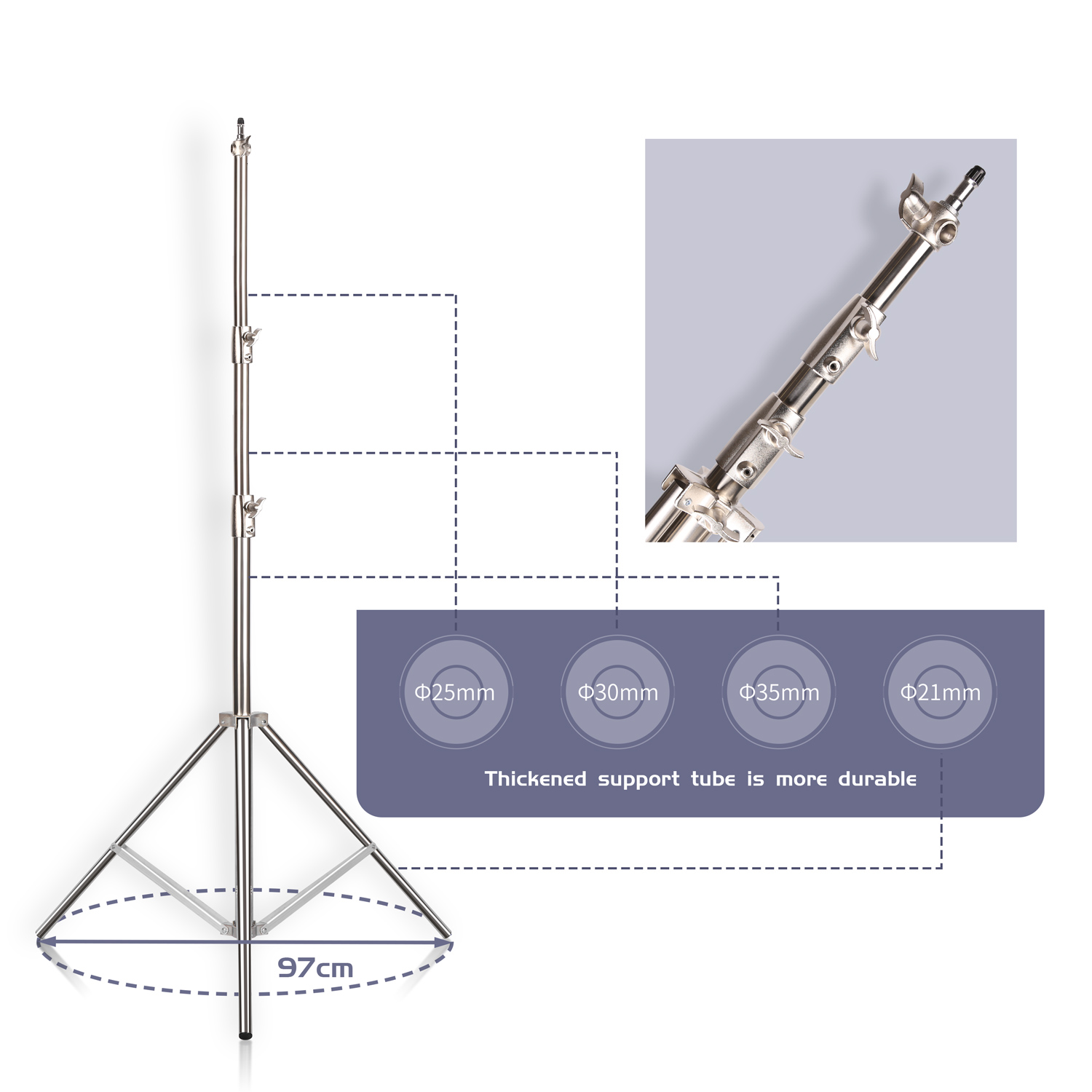 SH 2.8M Stainless Steel Light  - Photography Lighting Material ulasan dan harga