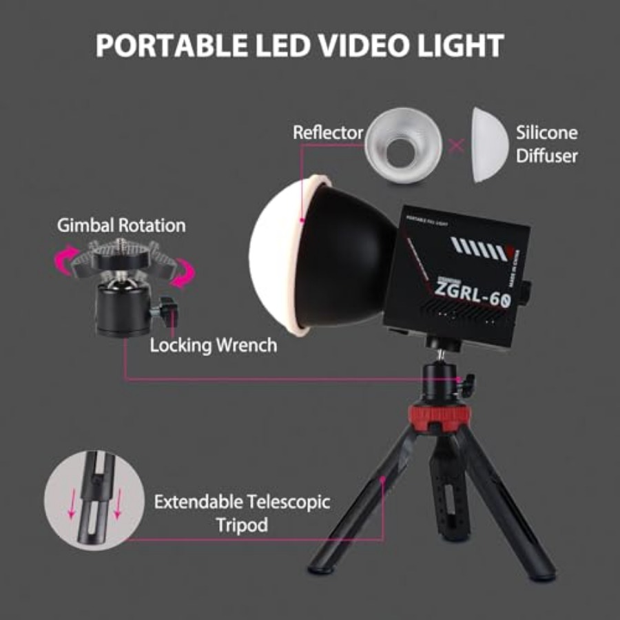60W COB LED Video Light Handhe - Lighting In Photography Studio ulasan dan harga