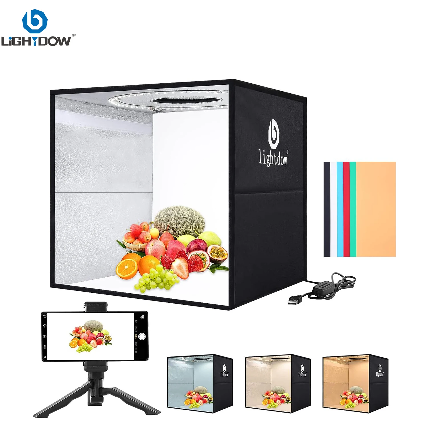 Lightdow Dimmable Photo Box LE - Photography Lighting And Backdrop Kits ulasan dan harga