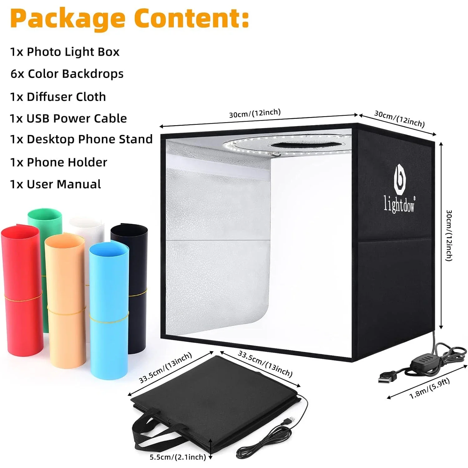 Lightdow Dimmable Photo Box LE - Photography Lighting And Backdrop Kits ulasan dan harga