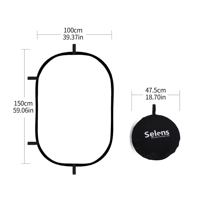 100X150CM Foldable Oval Reflec - Photography Lighting Reflector ulasan dan harga